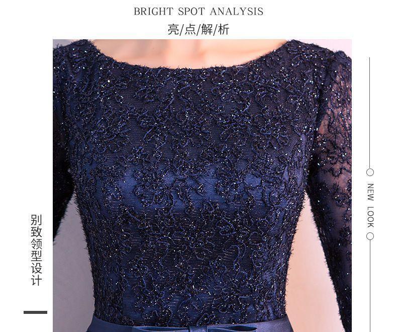 Bow Detail Elbow-Sleeve A-Line Cocktail Dress / Evening Gown Product Image