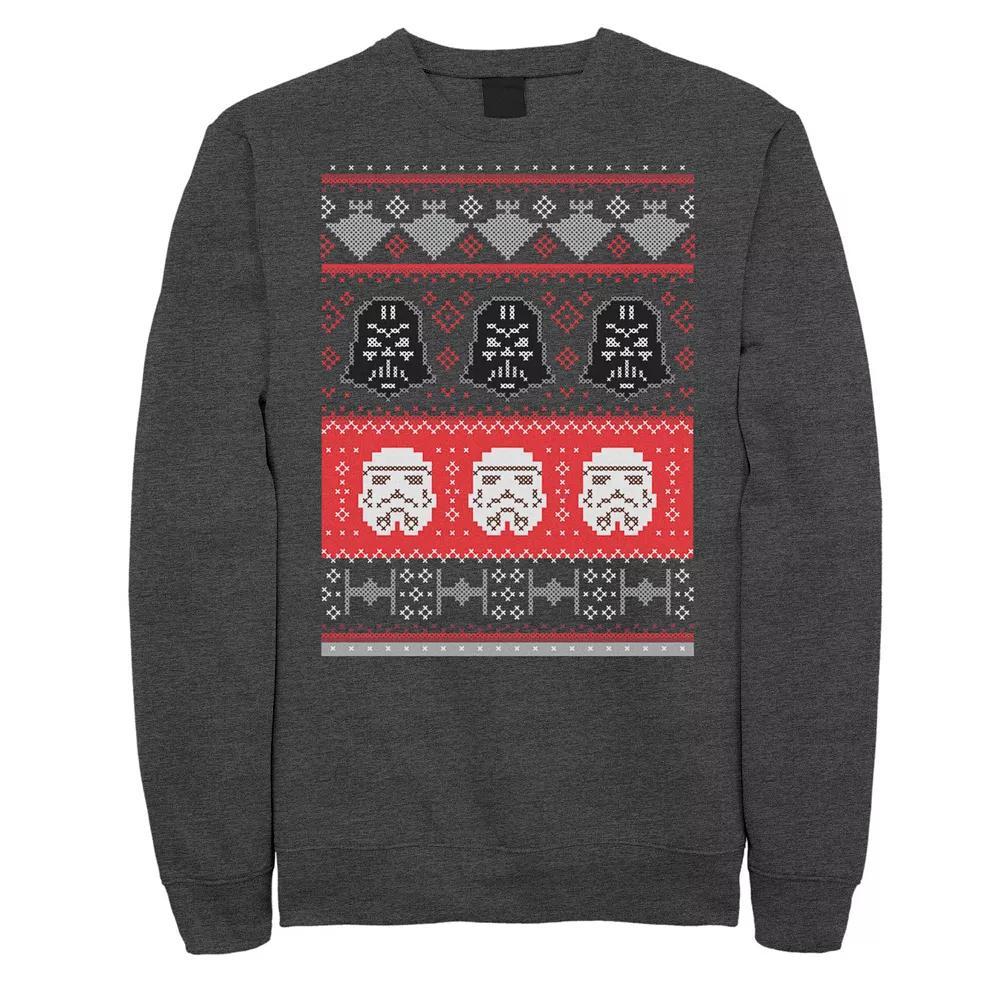 Men's Star Wars Dark Holiday Helmets Sweatshirt, Size: Medium, Grey Heather Product Image