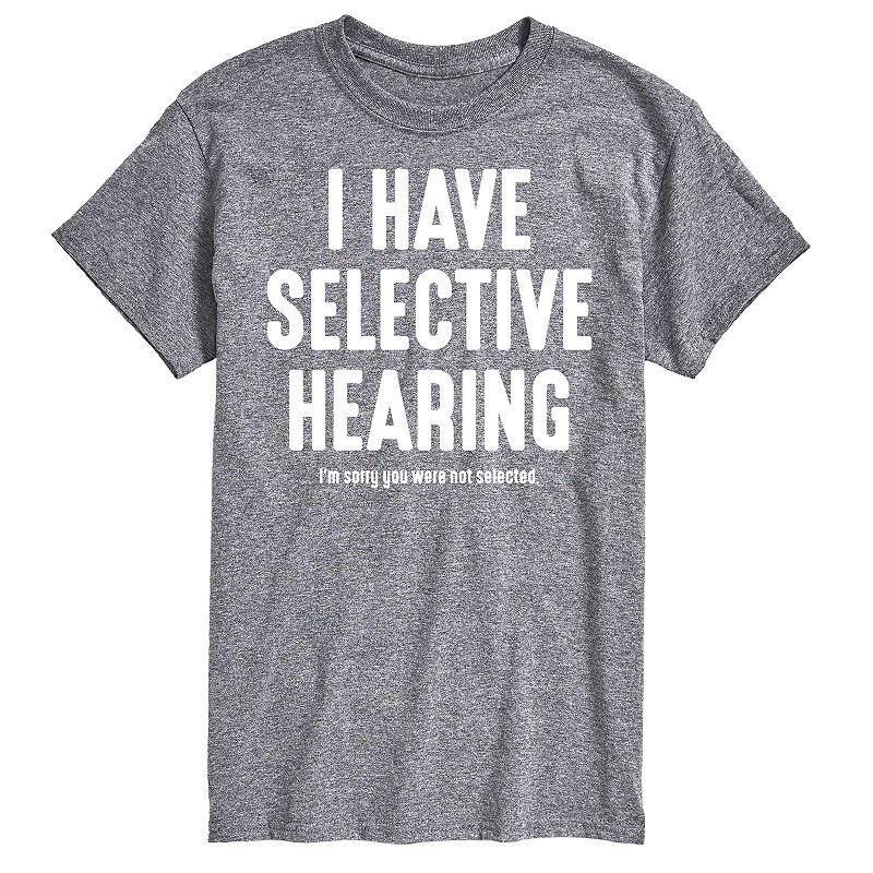 Big & Tall Selective Hearing Graphic Tee, Men's, Size: 5XB, Black Product Image