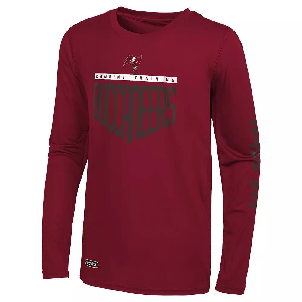 Men's Red Tampa Bay Buccaneers Combine Authentic Impact Long Sleeve T-Shirt, Size: Small Product Image