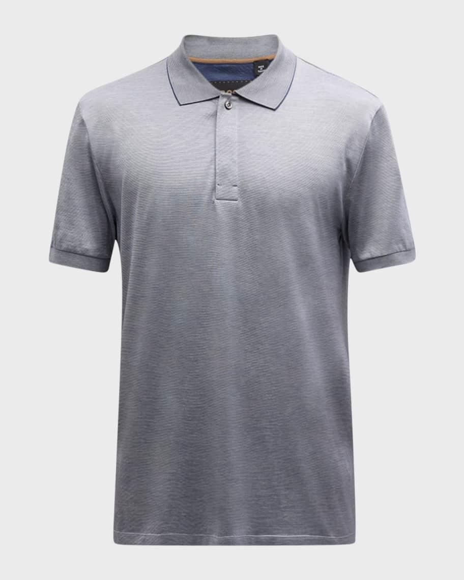 Men's Cotton Micro-Stripe Polo Shirt Product Image