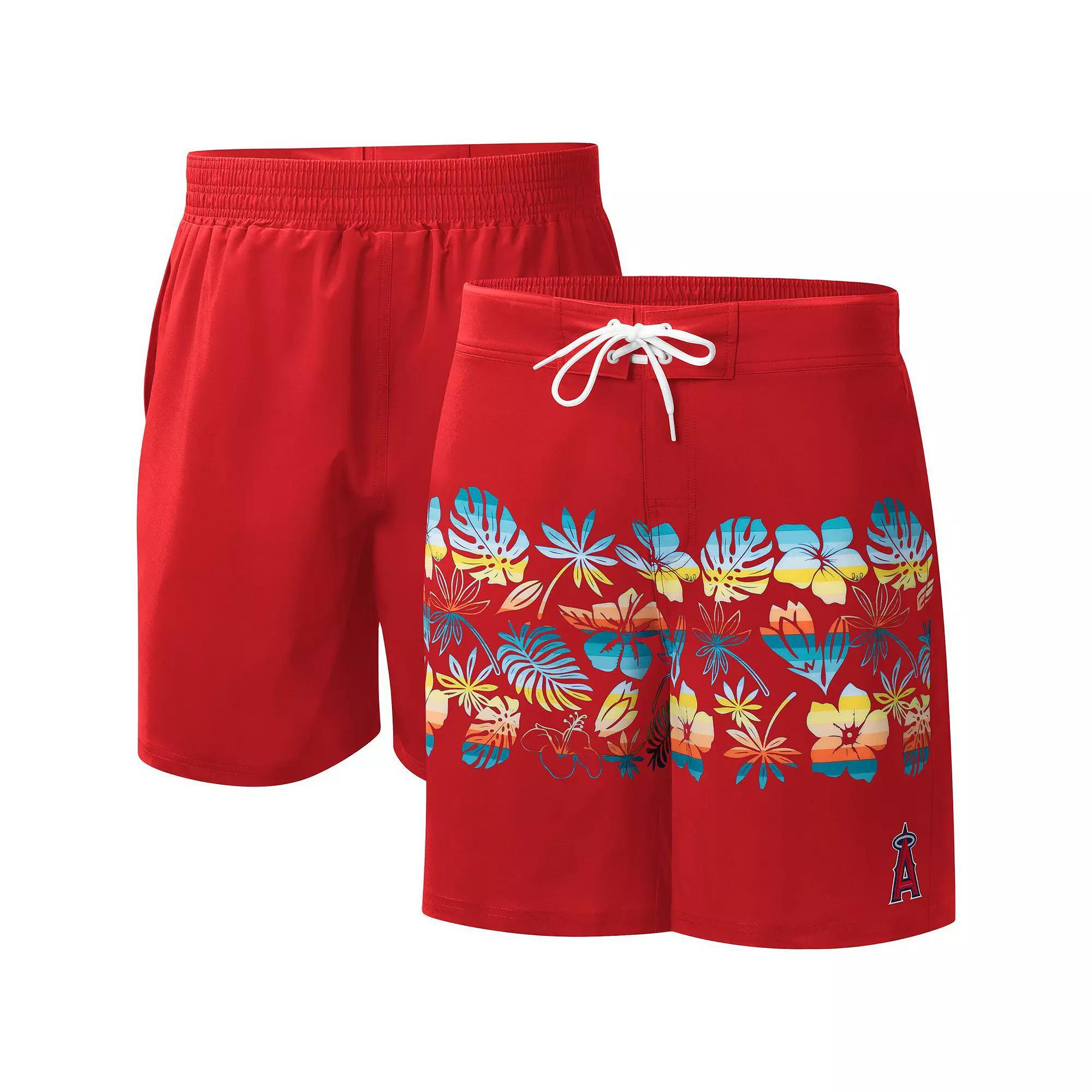 Men's G-III Sports by Carl Banks  Red Los Angeles Angels Breeze Volley Swim Shorts, Size: Large Product Image