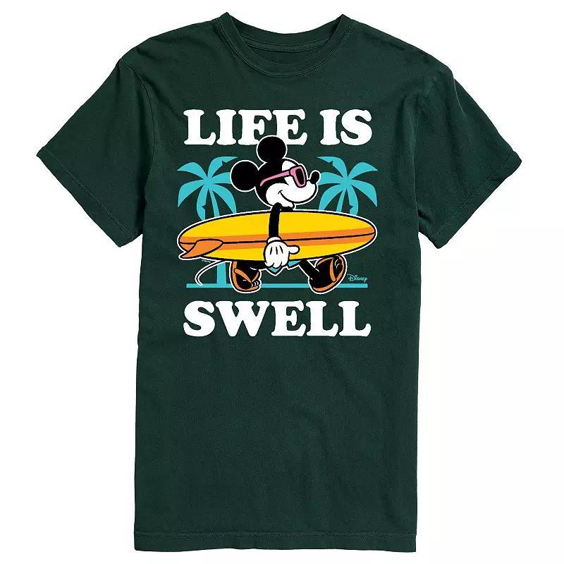 Disneys Mickey Mouse Mens Palm Trees Life Is Swell Graphic Tee Product Image
