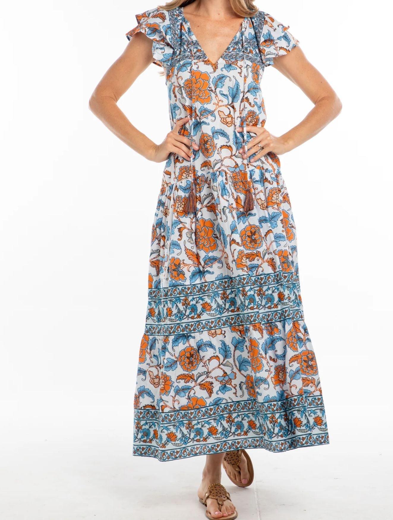 Bindu Anabella Dress-Celeste Orange Product Image