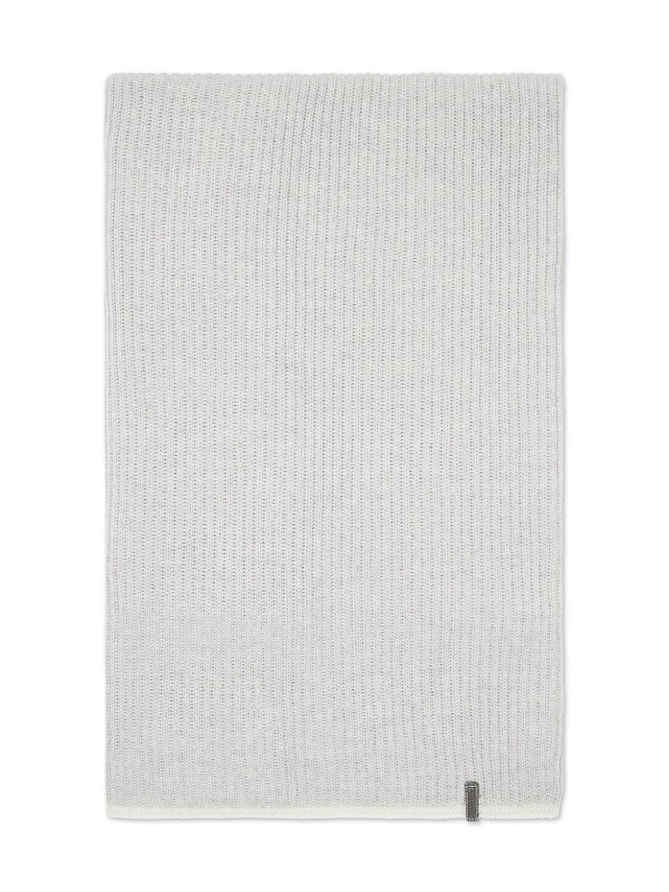 Womens Cashmere English Rib Knit Scarf with Monili Product Image