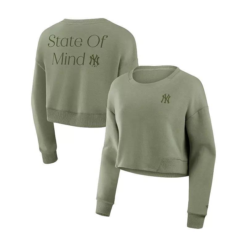 Women's Fanatics Pink Kansas City Chiefs Studio Tri-Blend Cropped Pullover Sweatshirt, Size: Large Product Image