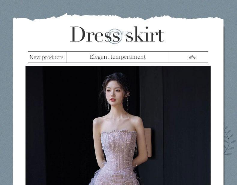 Off Shoulder Ruffle Trim Mermaid Evening Gown Product Image