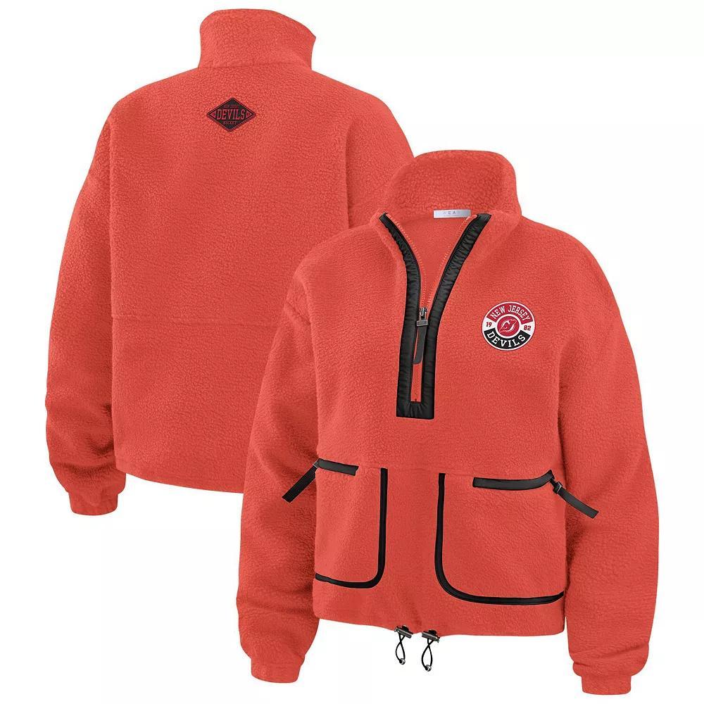 Women's WEAR by Erin Andrews  Orange Philadelphia Flyers Polar Fleece Half-Zip Jacket, Size: 2XL, Fly Orange Product Image