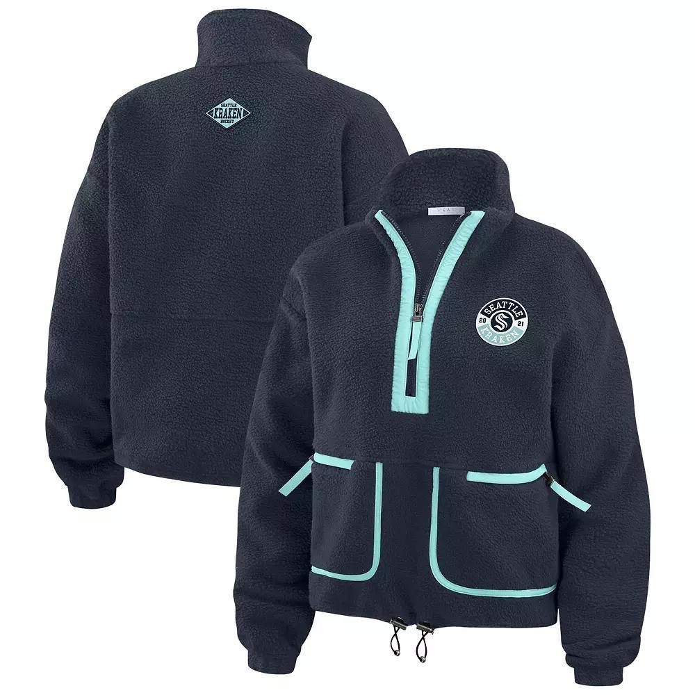 Women's WEAR by Erin Andrews  Blue Tampa Bay Lightning Polar Fleece Half-Zip Jacket, Size: Large, Lgh Blue Product Image
