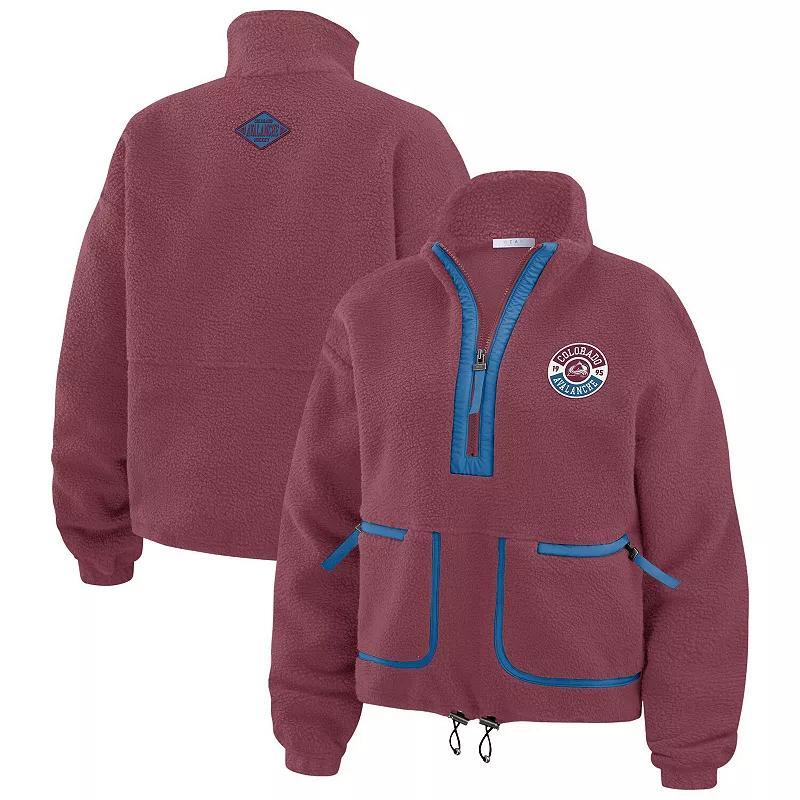 Women's WEAR by Erin Andrews  Burgundy Colorado Avalanche Polar Fleece Half-Zip Jacket, Size: Medium, Med Re Product Image