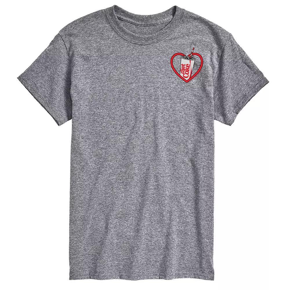 Men's Diet Coke Heart Graphic Tee, Size: Small, Gray Product Image