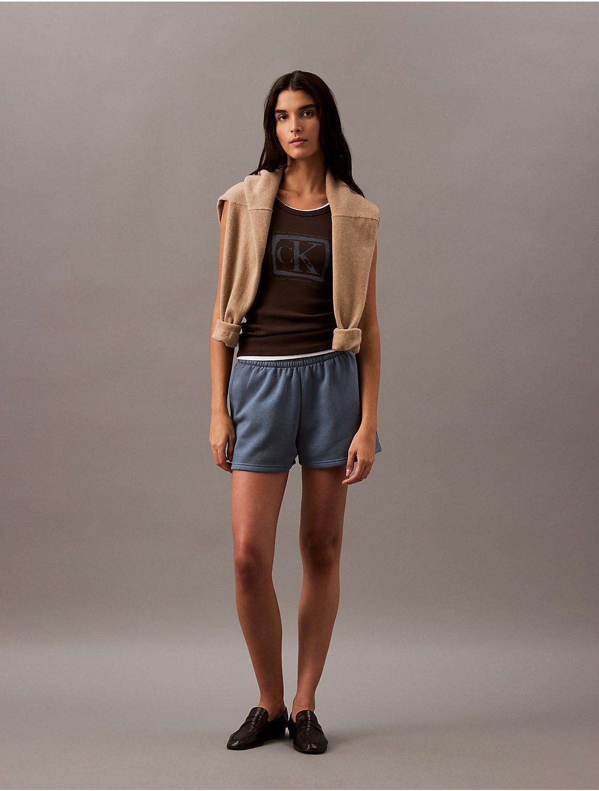 Calvin Klein Women's Archive Logo Fleece Shorts - Grey - S Product Image