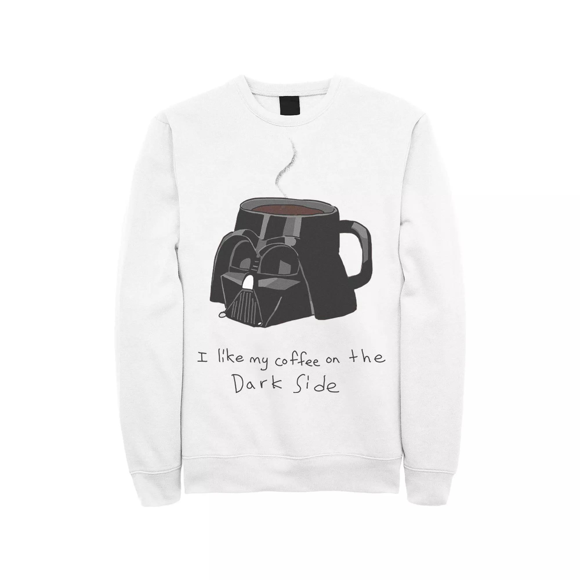 Men's Star Wars Darth Vader Mug I Like My Coffee On The Dark Side Sweatshirt, Size: Large, Athletic Grey Product Image