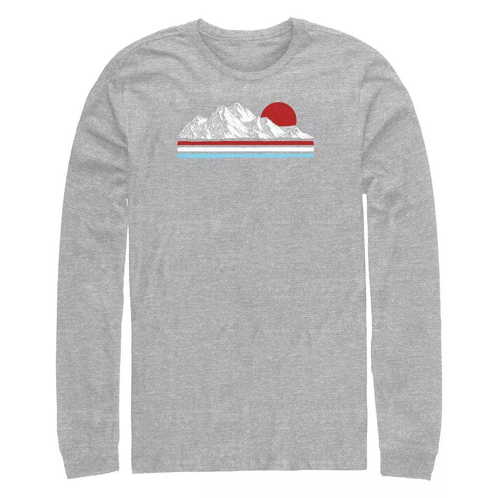 Big & Tall Snowy Mountains Long Sleeve Graphic Tee, Men's, Size: 5XL, Athletic Grey Product Image