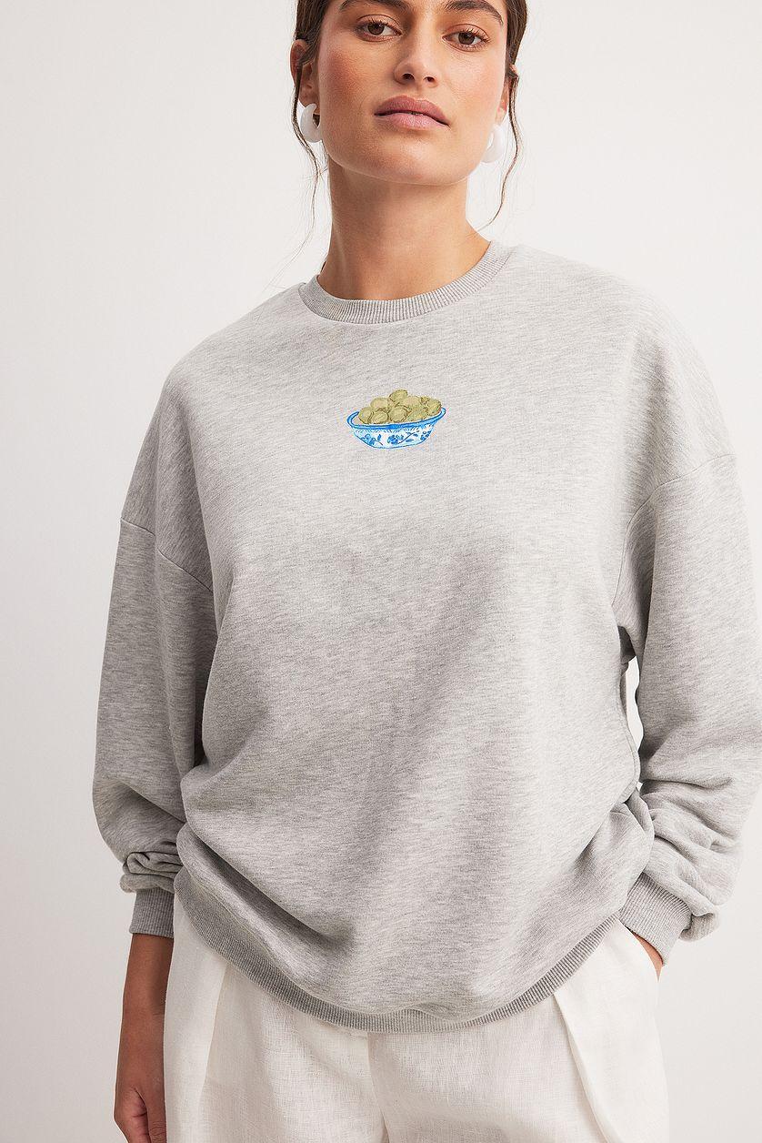 Oversized Print Detail Sweater Product Image
