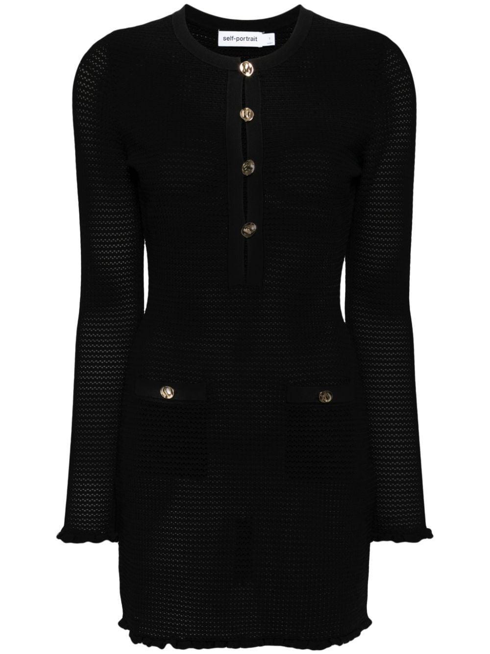 Knitted Mini Dress In Black Product Image