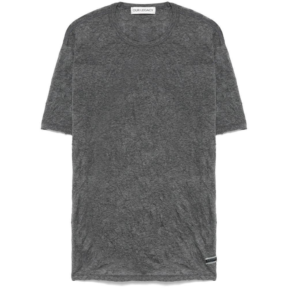 OUR LEGACY Box T-shirt Worn Black Legacy Jersey In Gray Product Image
