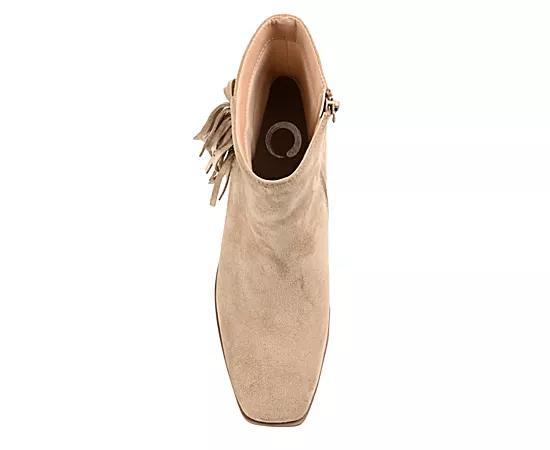 Journee Collection Womens Noriah Tru Comfort Foam Inside Zip Stacked Heel Booties Brown 6.5 Product Image