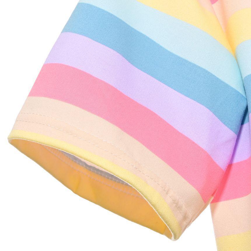 Short-Sleeve Rainbow Striped T-Shirt Product Image