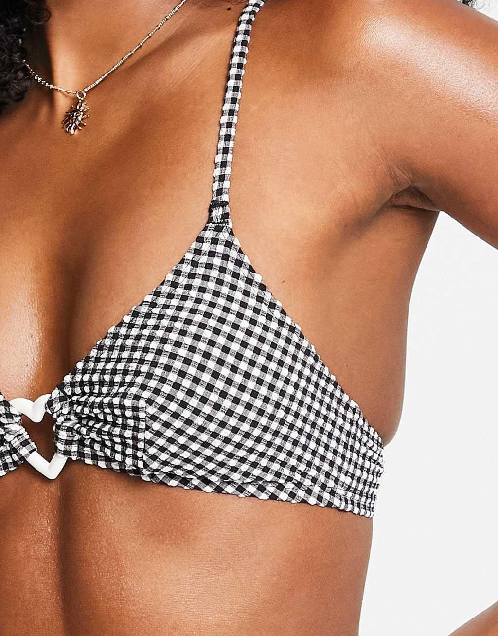 Monki polyester heart ring bikini top Product Image
