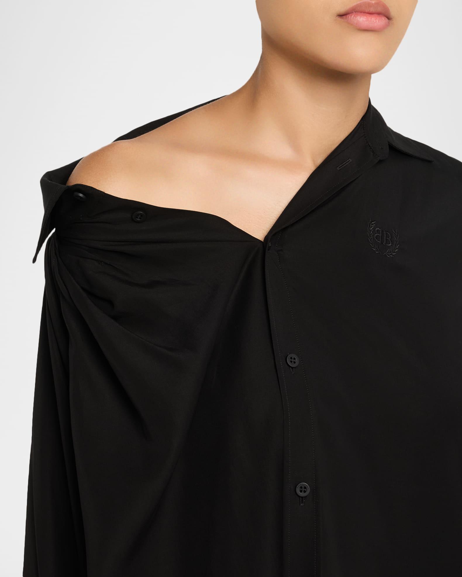 One-Shoulder Button-Down Shirtdress Product Image