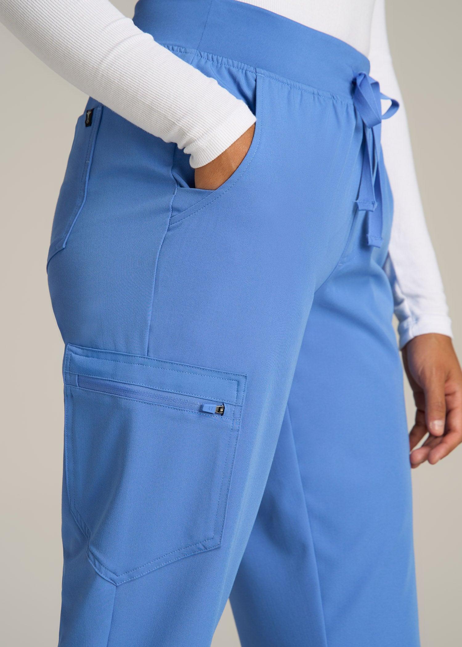 Scrub Joggers for Tall Women in Deep Sky Blue Product Image