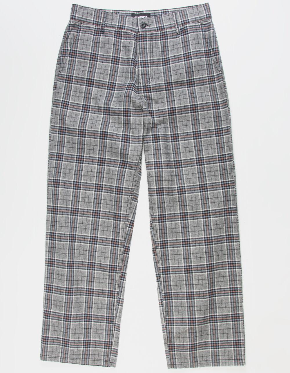 RSQ Mens Loose Plaid Pants - GRAY/BLACK Product Image