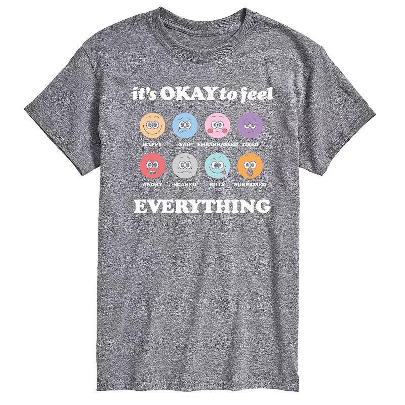 Men's It's Okay to Feel Everything Graphic Tee, Size: Large, Blue Product Image