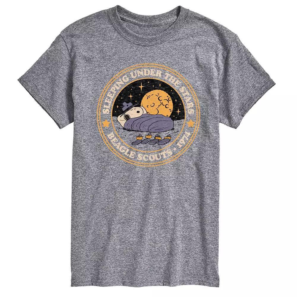 Big & Tall Peanuts Beagle Scouts Under The Stars Graphic Tee, Mens Blue Product Image