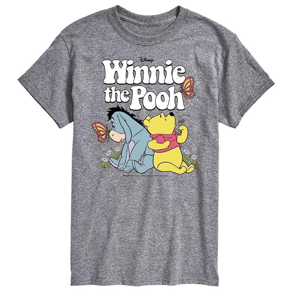 Disney's Winnie the Pooh Big & Tall Retro Characters Graphic Tee, Men's, Size: Large Tall, Gray Product Image
