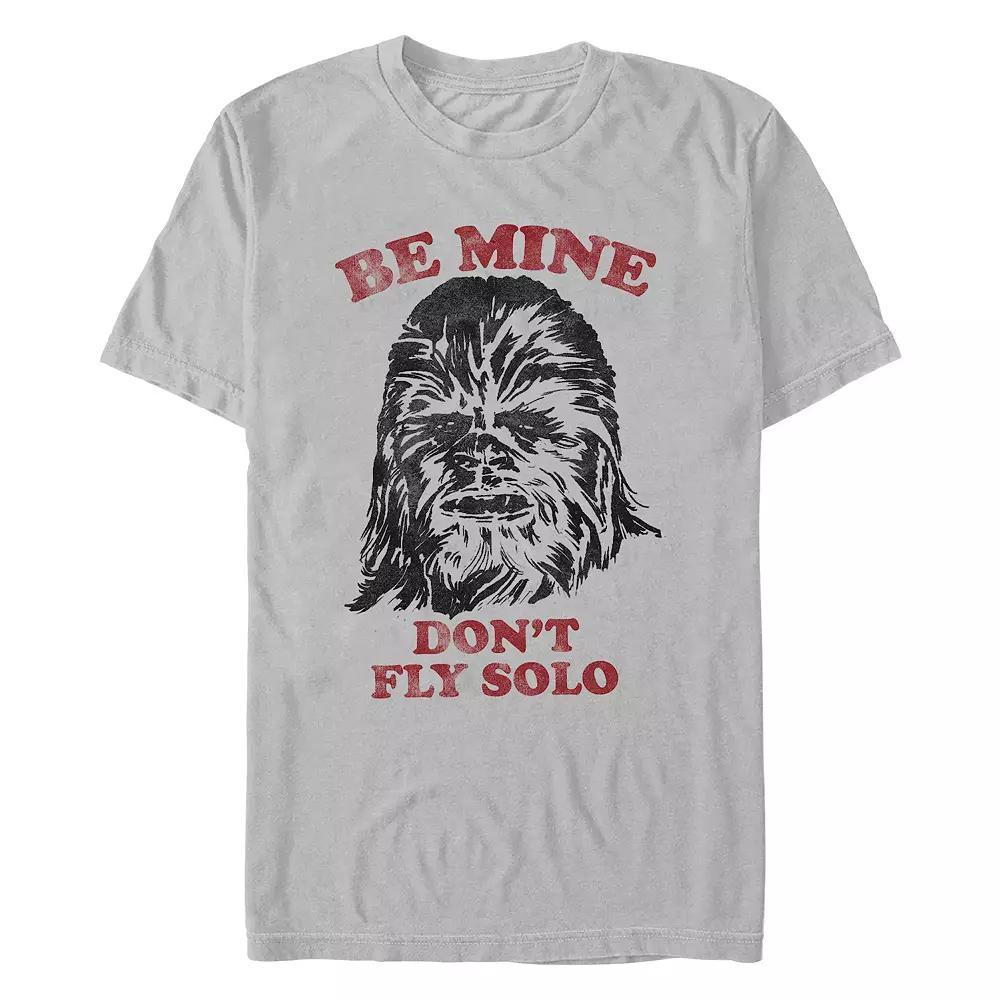 Men's Star Wars Chewbacca Be Mine Don't Fly Solo Graphic Tee, Size: Medium, Silver Product Image