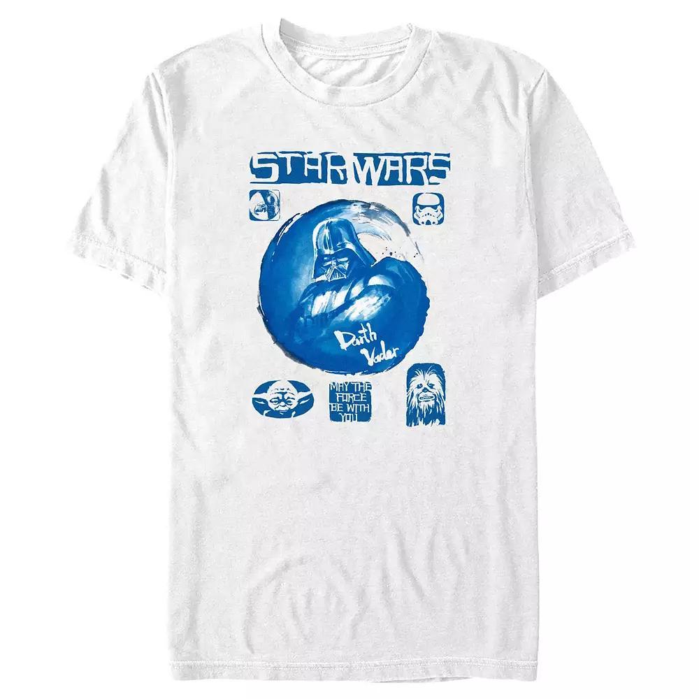 Big & Tall Star Wars Darth Vader Paint Graphic Tee, Men's, Size: 3XL Tall, White Product Image