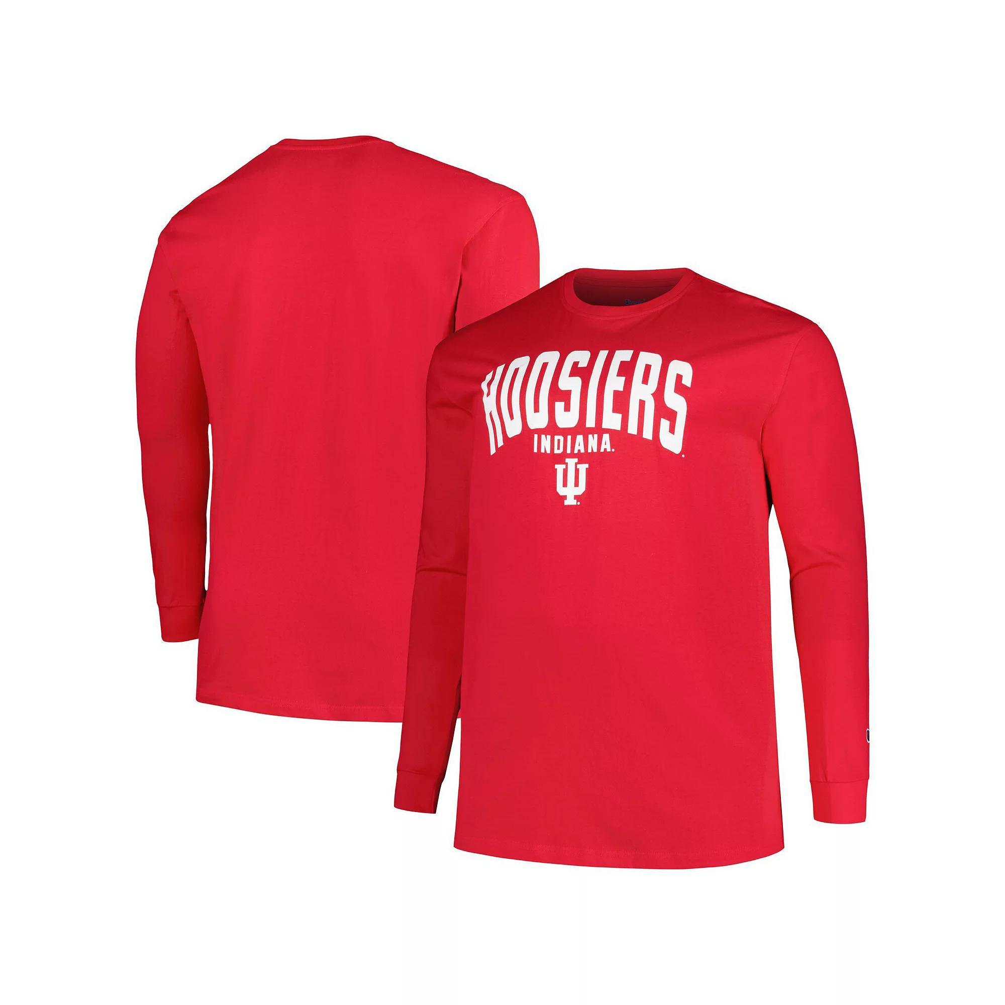 Men's Champion Crimson Indiana Hoosiers Big & Tall Arch Long Sleeve T-Shirt, Size: 3XB, Red Product Image
