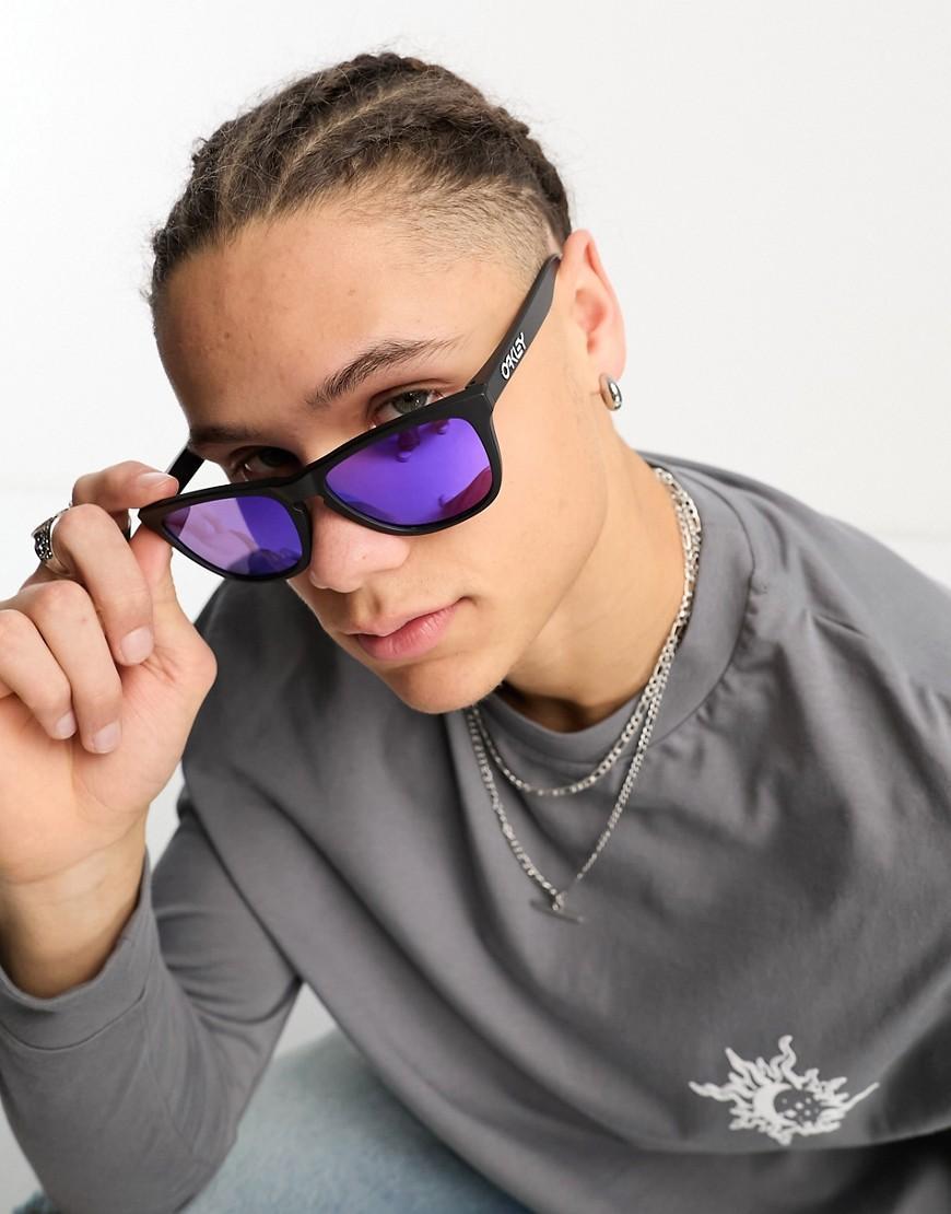 Oakley Unisex OO9013 Frogskins 55mm Square Sunglasses - Polished Clear/Prizm Violet Product Image