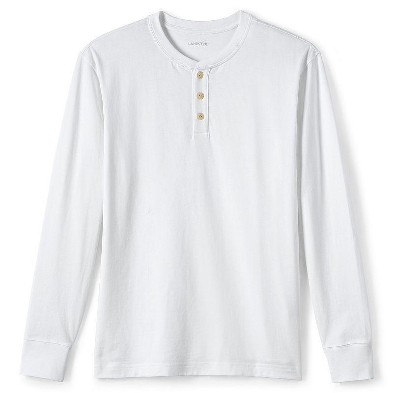 Men's Lands' End Super-T Henley, Size: Medium, Antique Alabaster Product Image