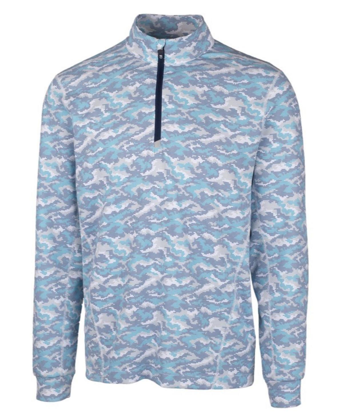 Cutter & Buck Mens Traverse Camo Print Half Zip T-Shirt Product Image