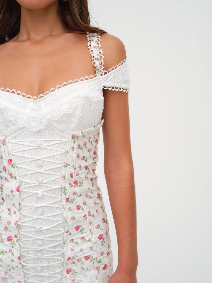 Baela Corset Mini Dress — White Product Image