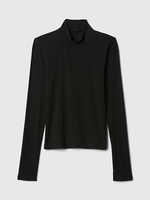 Modern Rib Cropped Mockneck Shirt Product Image