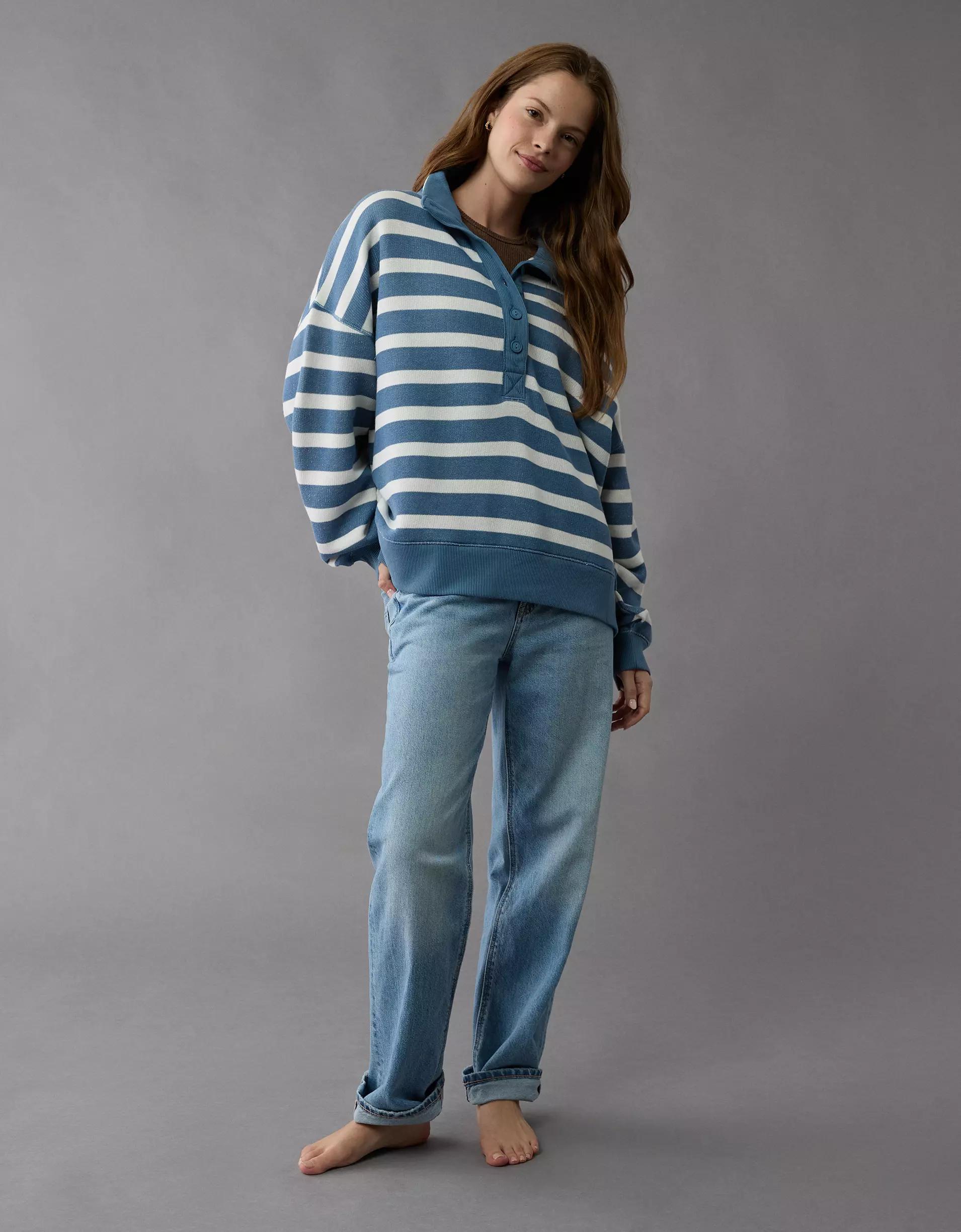 AE Big Hug Henley Sweatshirt Product Image