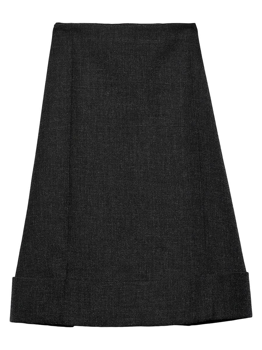 Womens Vintage Look Rush Stitch Midi Skirt Product Image