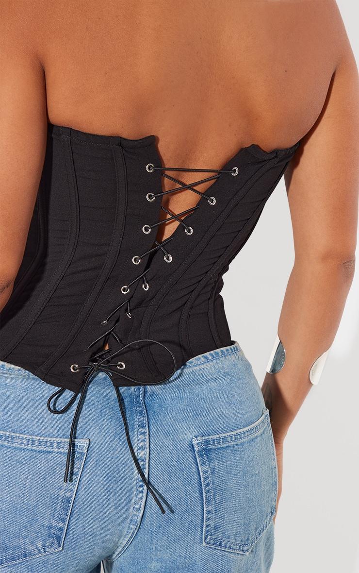 Shape Black Lace Up Back Woven Corset Product Image