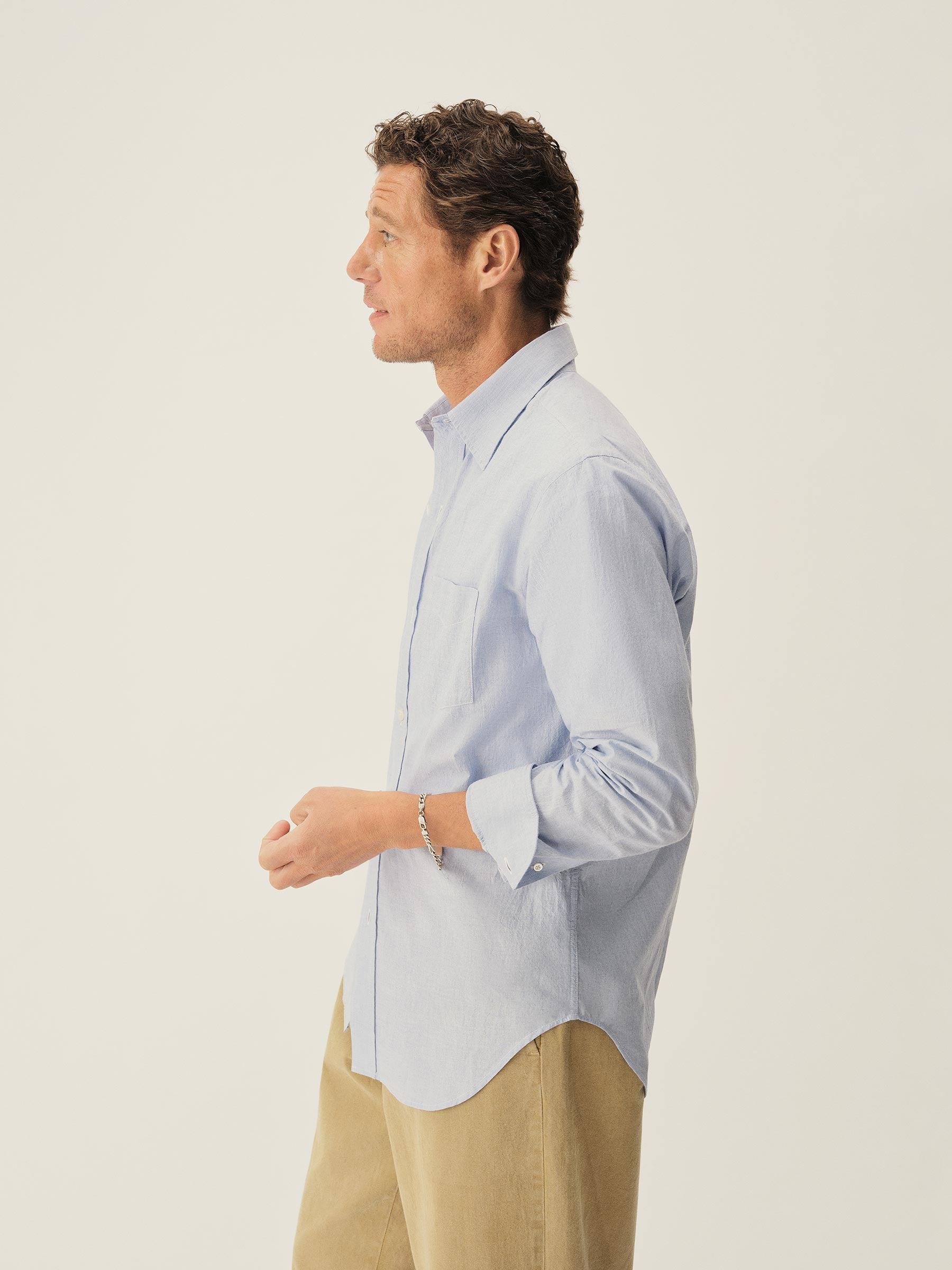 Azure End On End Wornwell One Pocket Shirt Product Image