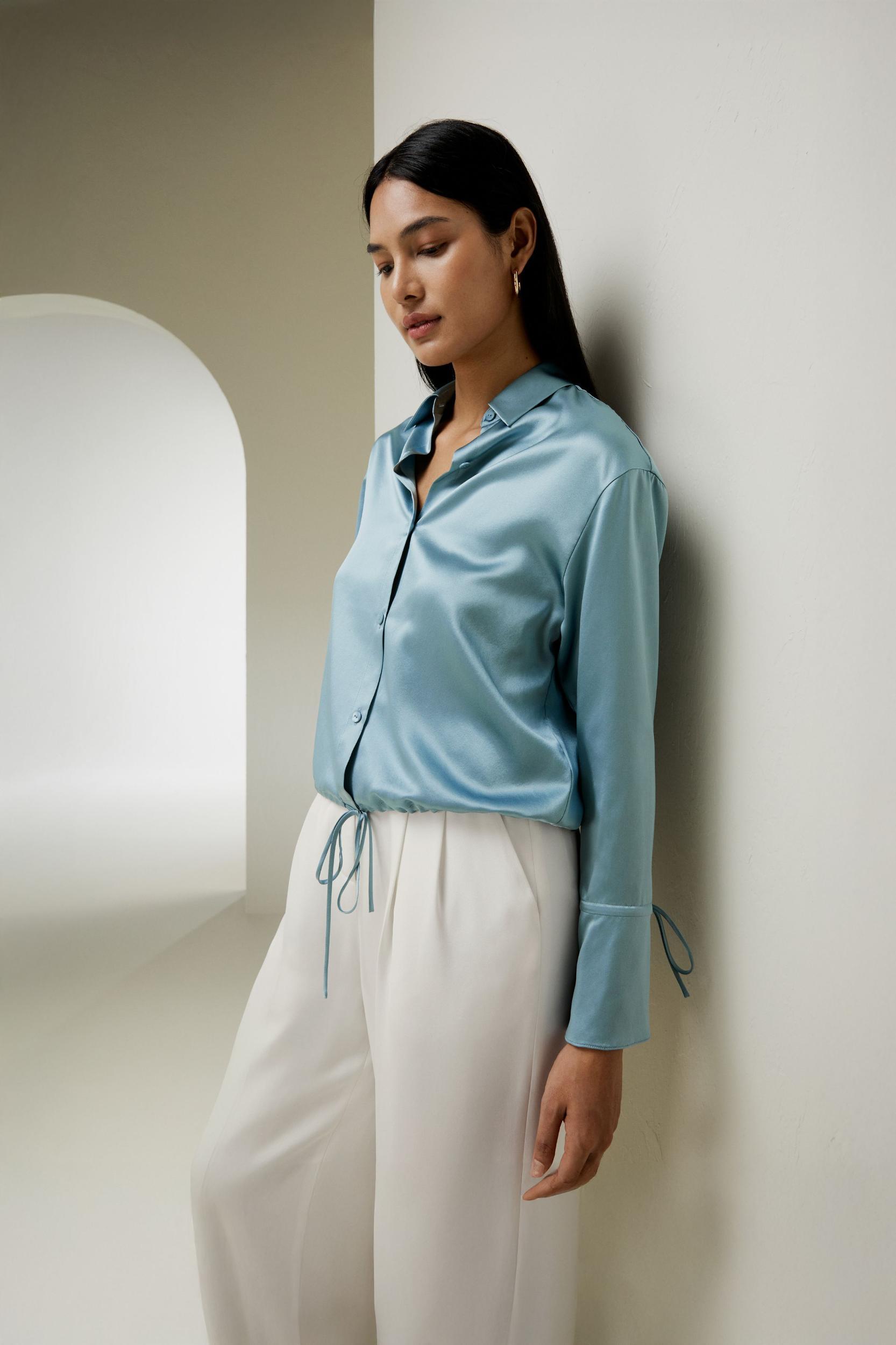 Silk Blouse with Drawstring Product Image