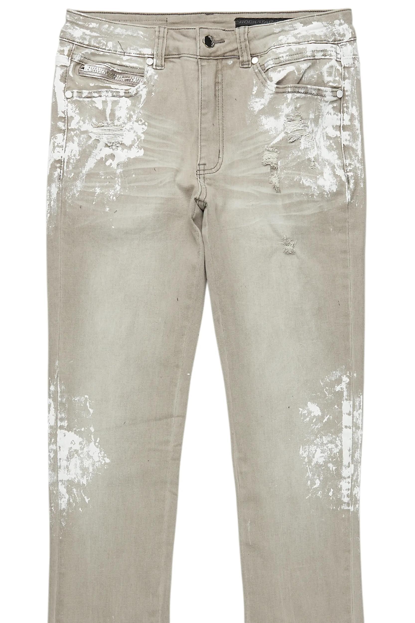 Kodak Grey/White Painter Stacked Flare Jean Male Product Image
