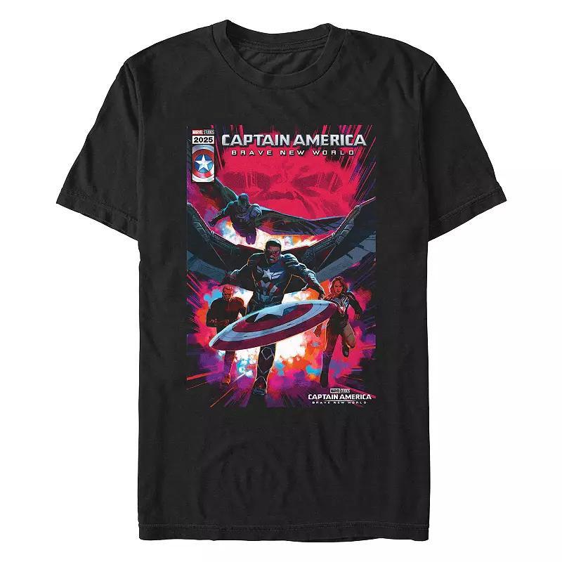 Men's Marvel Captain America Brave New World New Team Poster Graphic Tee, Size: XXL, Black Product Image