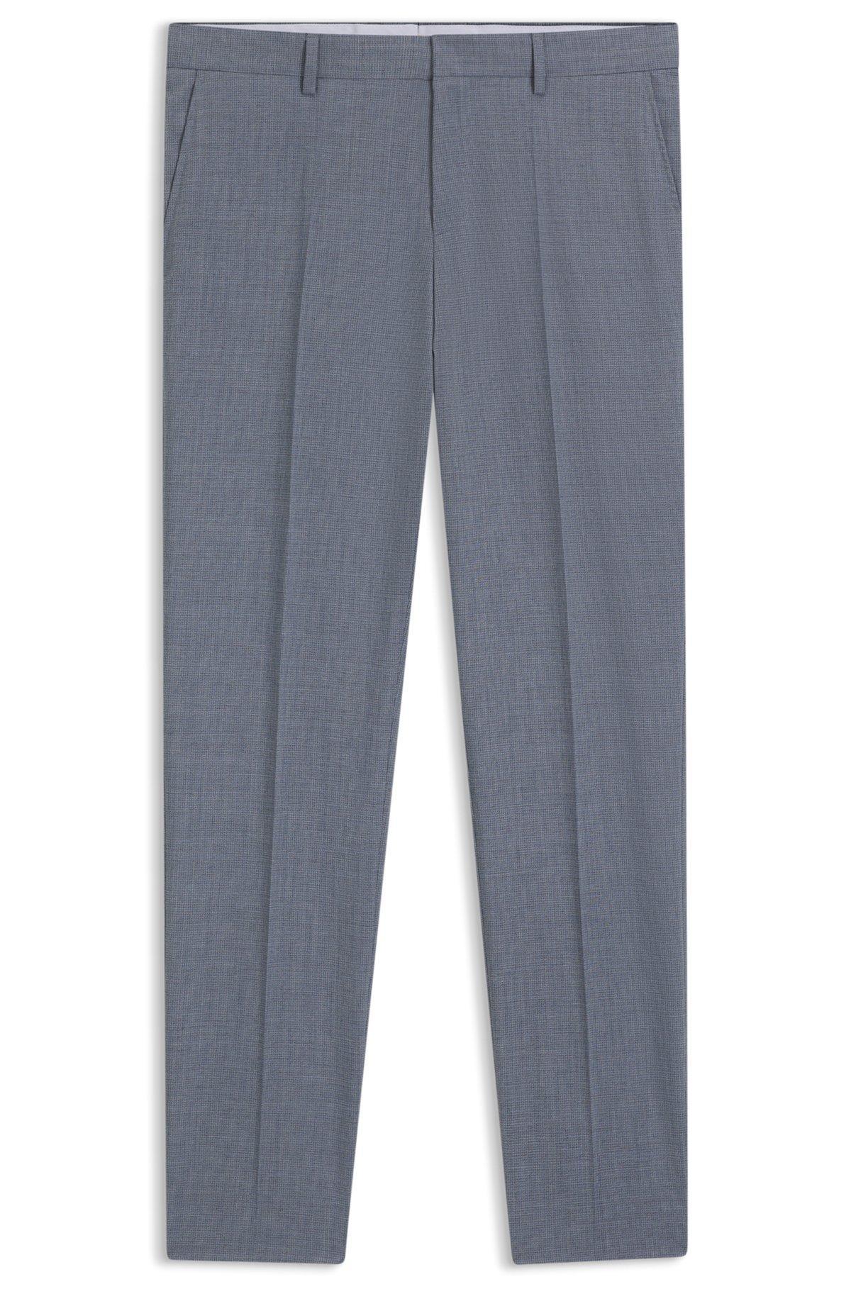 Formal trousers in a patterned virgin-wool blend Product Image
