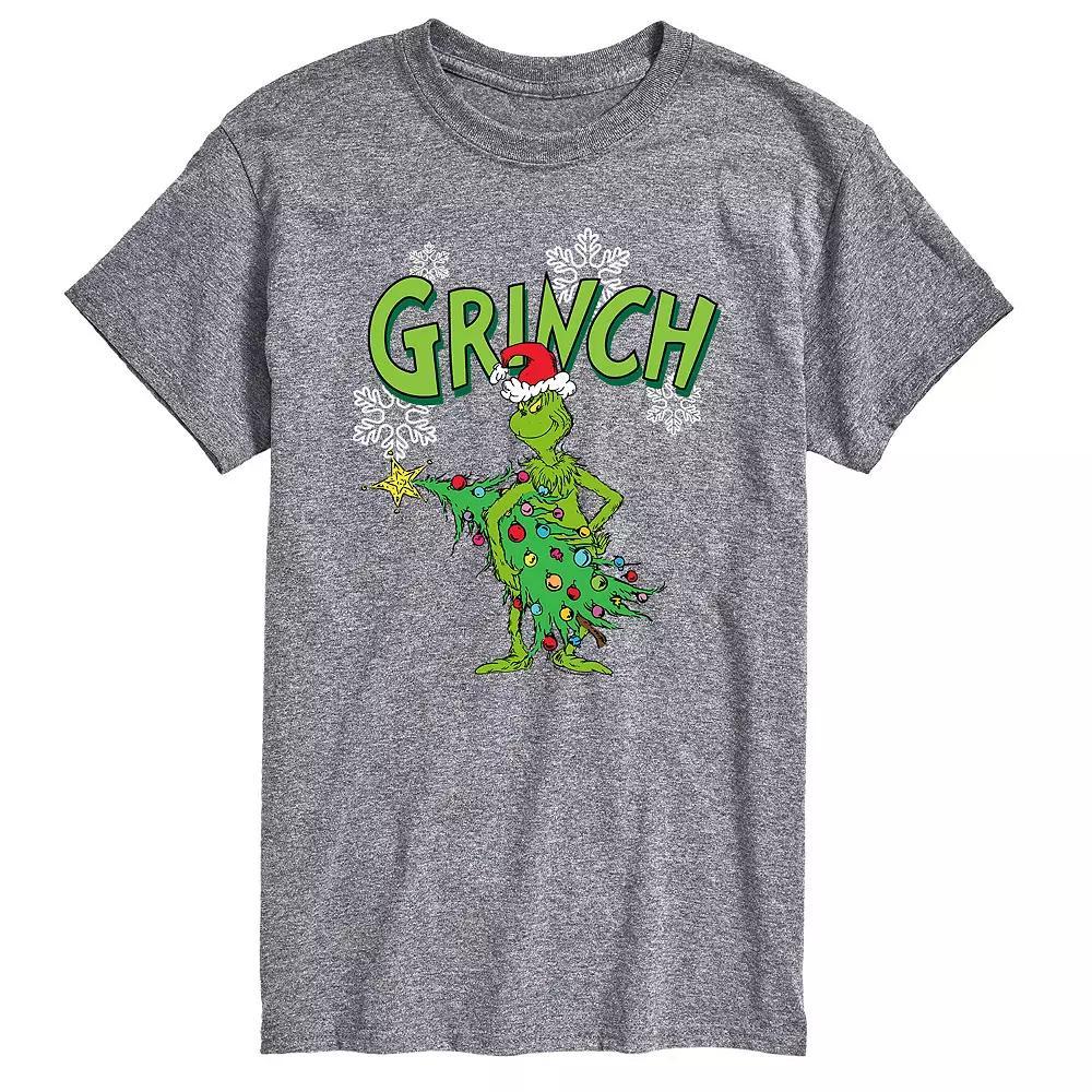 Mens Dr. Seuss The Grinch Tee Athletic Grey Product Image