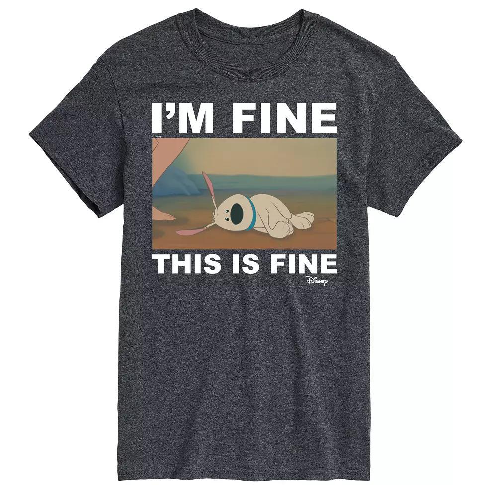 Disney Princess Big & Tall Im Fine This Is Fine Graphic Tee, Mens Product Image