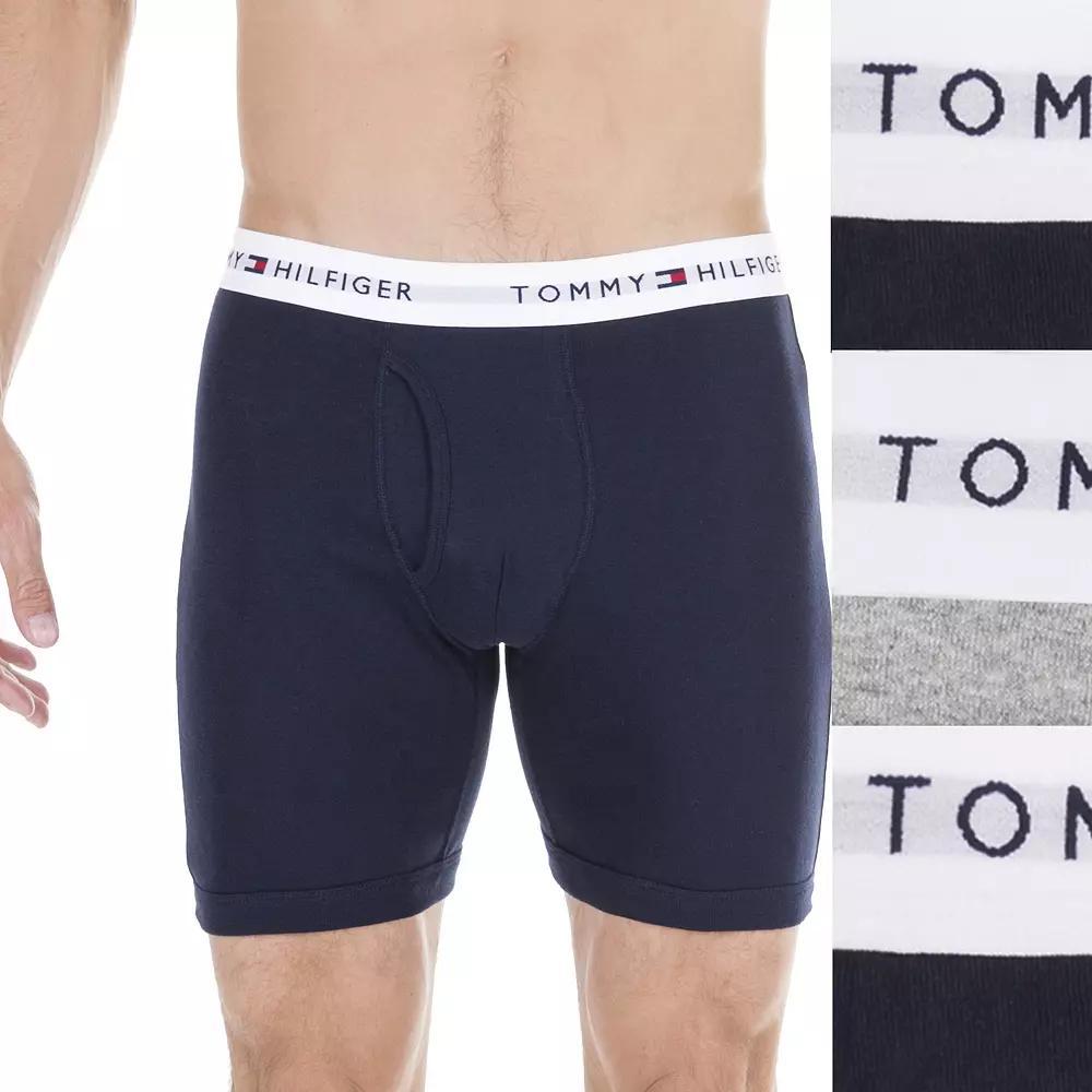 Men's Tommy Hilfiger 3-pack Cotton Classic Boxer Briefs, Size: XL, Navy Gray Product Image