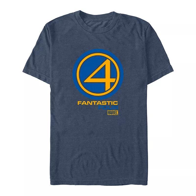 Big & Tall Marvel Fantastic Four Vintage Style Logo Graphic Tee, Men's, Size: 3XL Tall, Navy Grey Product Image